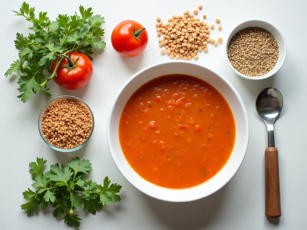 렌틸 토마토 수프 재료